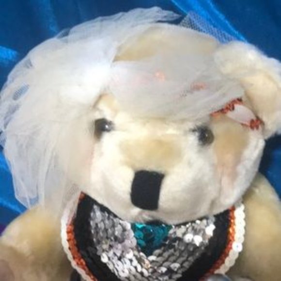 ๐ Escapade Plush Bear with a Sequin Diaper Bib Pacifier - Picture 5 of 10